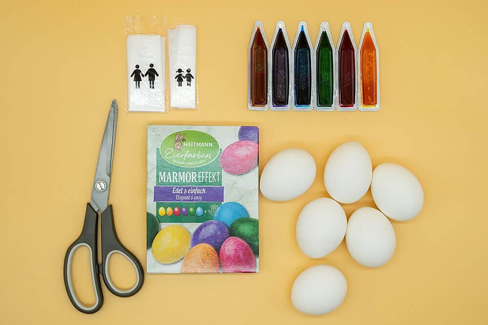 Боя за яйца HEITMANN, Мраморен гланц, 6 цвята