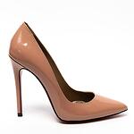 Дамски обувки естествена кожа червена подметка карамел 4290
