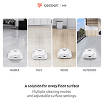 Tecbot M1- Robot vacuum cleaner with self rinse roller mop (white)