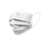 Хирургични трислойни маски с ластик бели - 50 бр. в кутия