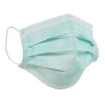 Хирургични трислойни маски с ластик зелени - 50 бр. в кутия