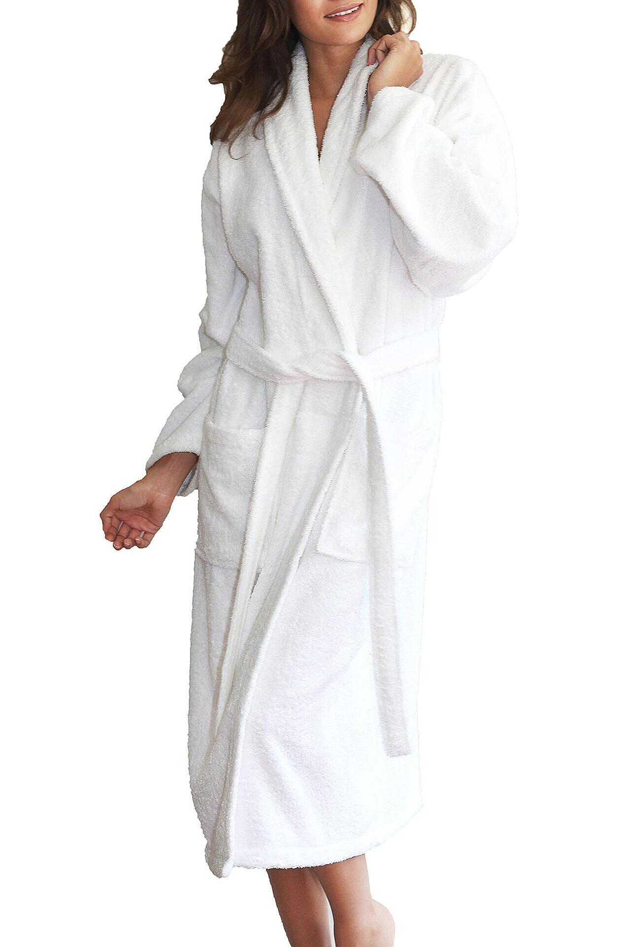 Бял хавлиен хотелски халат - 400гр