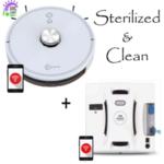 Set Sterilized &amp; Clean White-Aspirator robot MAGNUM si robot curatare geamuri Hobot 298