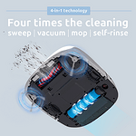 Tecbot M1 - Aspirator robot cu spălare, Auto Clătire rolă-mop -Alb