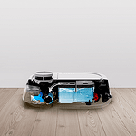 Tecbot M1 - Aspirator robot cu spălare, Auto Clătire rolă-mop, Negru
