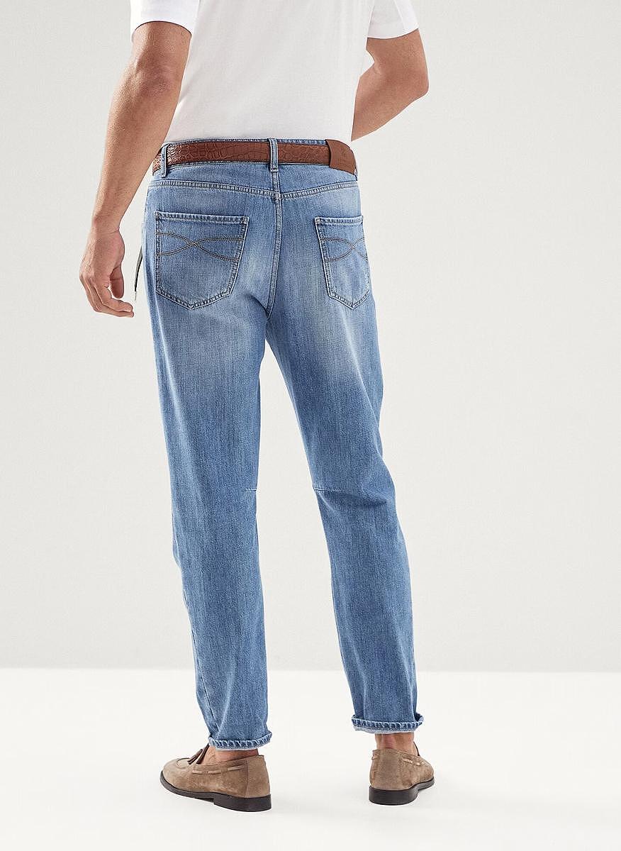 Деним с износен ефект Brunello Cucinelli