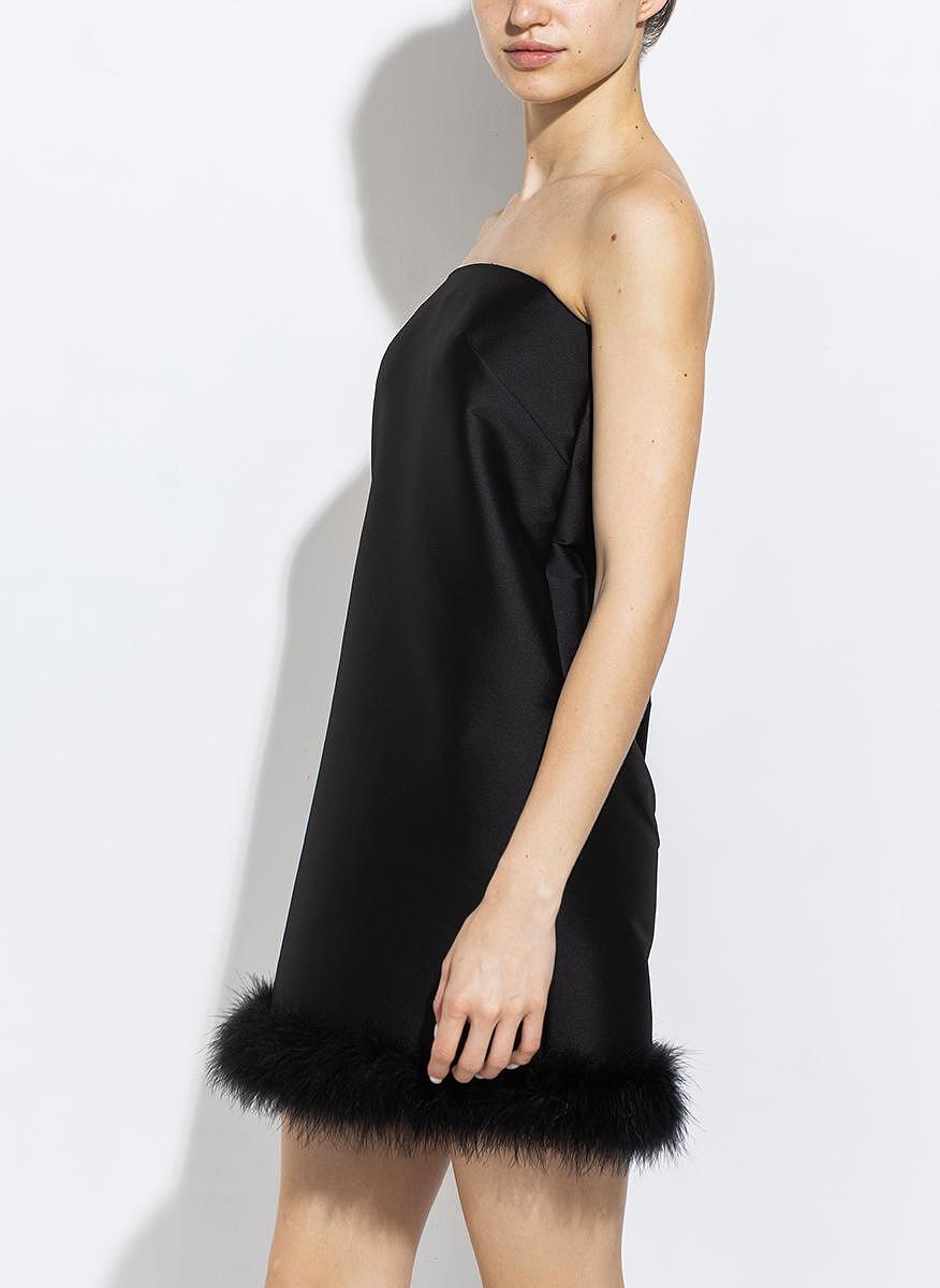 Рокля с декорация от естествени пера Sportmax Edile