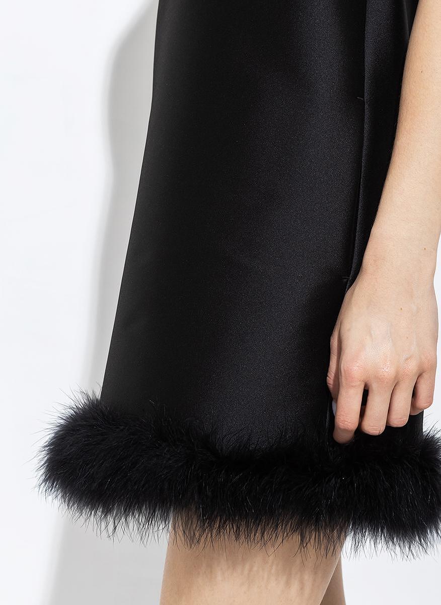 Рокля с декорация от естествени пера Sportmax Edile