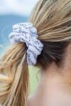 Women White Chiffon Scrunchie Printed Hair Accessory Beach Accessories Hair Tie Trendy Medium Elastic Volumizing Ponytail Fashion Matching