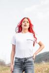 Women White Cotton Printed T-Shirt Short Sleeve Regular Fit Concept Design Minimalist Couple Matching Fashion High Quality Gift For Him Her