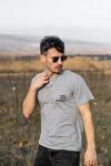 Men Grey Cotton Printed T-Shirt Short Sleeve Regular Fit Concept Design Minimalist Couple Matching Fashion High Quality Gift For Him Her