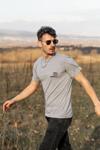 Men Grey Cotton Printed T-Shirt Short Sleeve Regular Fit Concept Design Minimalist Couple Matching Fashion High Quality Gift For Him Her