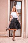 Women Black Pleated Skirt Knee Length Elastic Waist Soleil Elegant Old Money Style Street Chic Everyday Urban Classy Skirt Vintage Fashion
