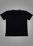 Men black cotton t-shirt with short sleeve and neck label