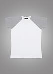 Men white cotton t-shirt grey short sleeve type raglan