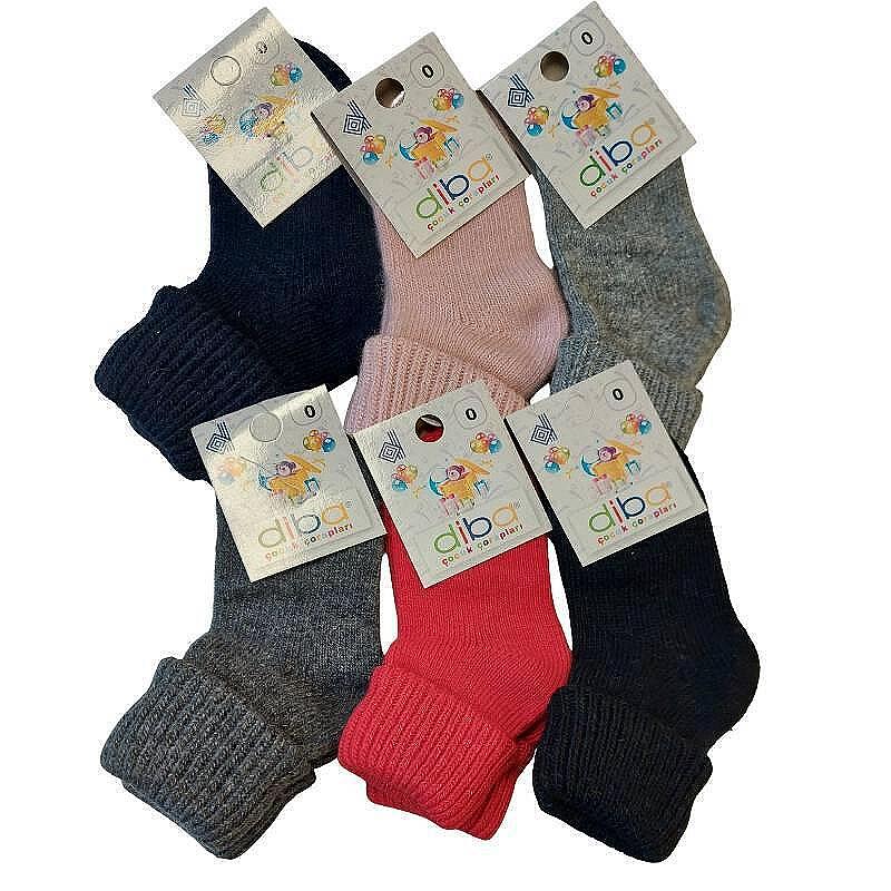 Бебешки вълнени чорапи, размер 17-19