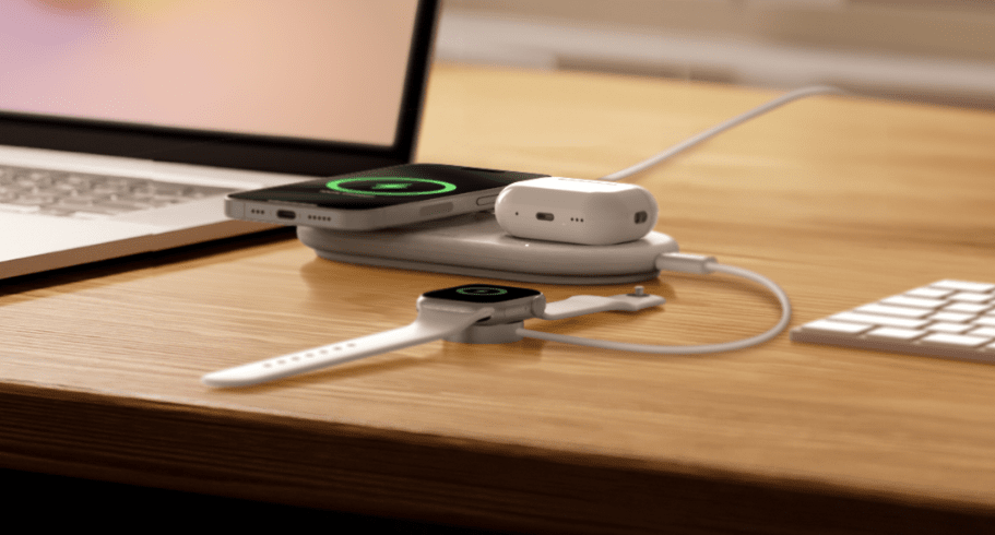 Безжично зарядно Belkin BoostCharge Pro 2-in-1 (WIZ021vfWH), от USB-C(ж) към безжично зареждане, USB-C(ж), 15W, бяло, Qi2 - 4 | Зарядни за Телефони, Таблети