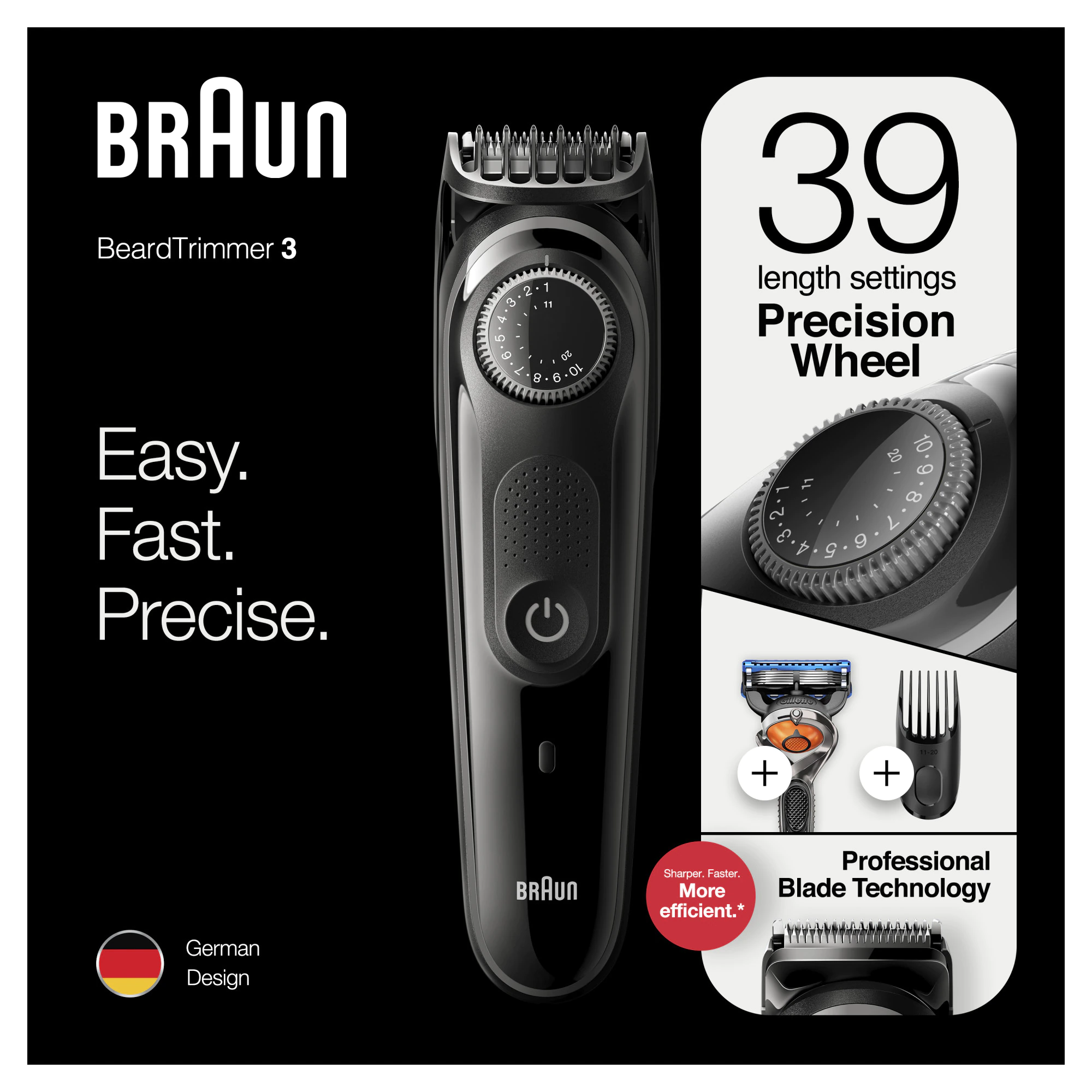 Тример за коса и брада Braun Beard Trimmer BT3242 с прецизно въртящо се копче + Самобръсначка Gillette Fusion5 ProGlide