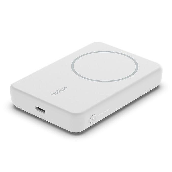 Безжична външна батерия със стойка Belkin BoostCharge за iPhone, Бял