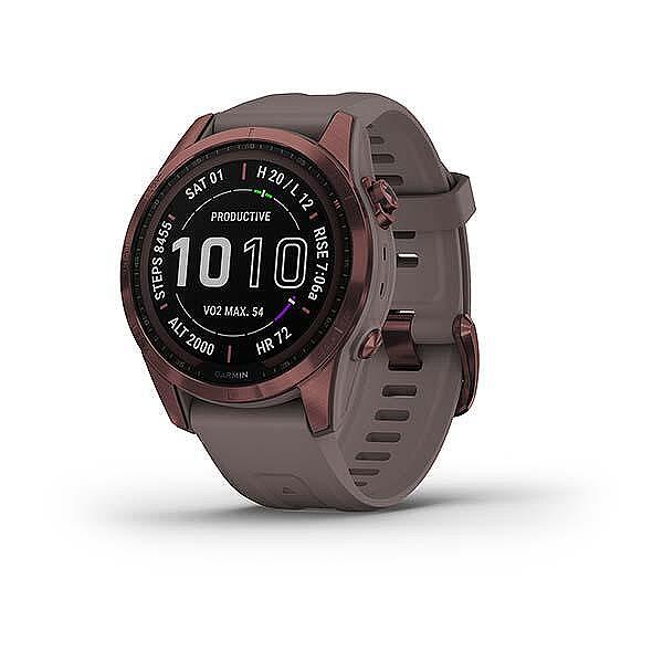 Смарт Часовник Garmin Fenix 7S Sapphire Solar Dark Bronze Titanium С Shale Gray Каишка