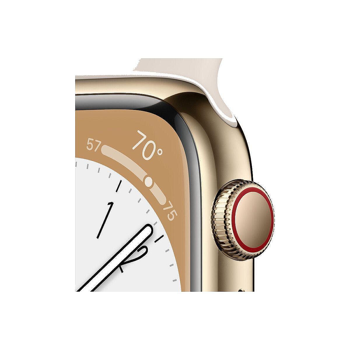Смарт часовник Apple Watch Series 8 GPS Cellular 45mm, Златен
