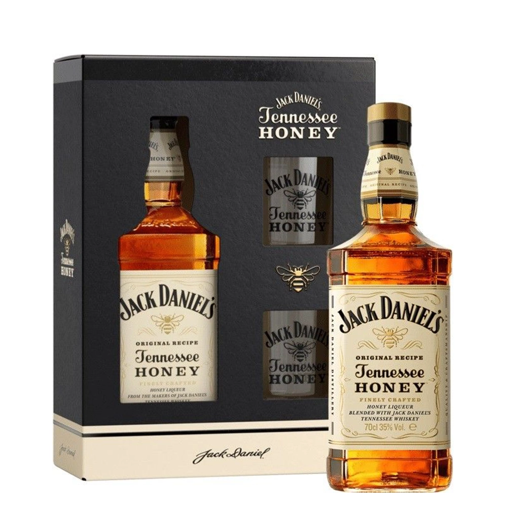 Уиски Jack Daniels - Tennesee Honey, 0.7л с 2 чаши