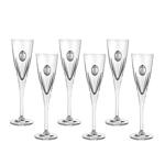 Комплект чаши за шампанско Fusion, 6x 170мл, сребърна плочка