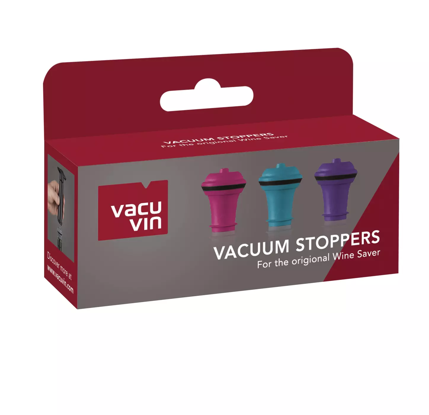 Комплект от 3x тапи за бутилки Vacu Vin - Vacuum Wine Stopper, три цвята