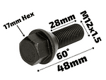 Черен болт за джанта M12x1.5 Конус 28mm