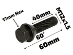 Черен болт за джанта M12x1.5 Конус 40mm