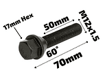 Болт за джанта M12x1.5 Конус 50mm Черен