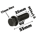 Черен болт за джанта M14x1.5 Конус 35mm