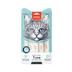 Wanpy Creamy Tuna and cod 5 x 14 г - премиум клас кремообразно лакомство за котки с риба тон и треска, 5 порции