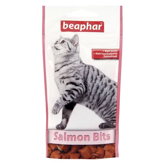 Beaphar Salmon Bits - малцови хапки за котки с вкус на сьомга, 35 г