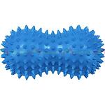 Двойна синя масажна топка с бодлички, която чрез притискане към тялото масажира в дълбочина.