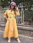 Жълта рокля риза DAKOTA - Vintage Summer