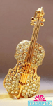 Брошка "Цигулка" старо злато