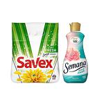 Промо пакет Прах за пране САВЕКС, 2in1 Fresh, 2кг. + Омекотител СЕМАНА, Aqua Joy, 1.700мл.