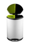 EKO Кош за разделно събиране на отпадъци с педал “SHELL“ - 2 х 22 литра - бял