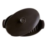EMILE HENRY Керамична овална тава за печене "PAPILLOTE" - 1,9 л / 42 х 25см - цвят черен