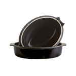 EMILE HENRY Керамична форма за печене на пиле "CHICKEN ROASTER" - 2,5 л / 35,5 х 24см - цвят черен