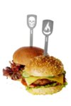 Комплект от 2 бр. шишчета за хамбургери или месо “TORRO“ - череп и пламък