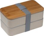 Двуетажна кутия за храна със сива лента