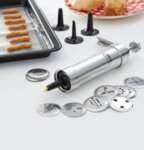 GEFU Комплект метален сладкарски шприц COOKIE + силиконова подложка за печене