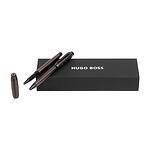 Hugo Boss Комплект химикалка и ролер Cone, сиво-черни