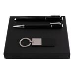 Hugo Boss Комплект химикалка, ролер и ключодържател Pure Acrylic, черни