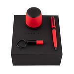 Hugo Boss Комплект химикалка, ключодържател и колонка Gear Matrix, червени