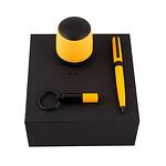 Hugo Boss Комплект химикалка, ключодържател и колонка Gear Matrix, жълти