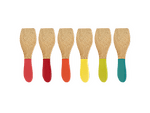 PEBBLY Комплект от 6 малки бамбукови шпатули - различни цветове