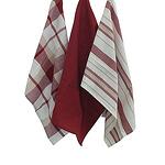 KELA Комплект от 3 бр. домакински кърпи за съдове “Pasado“ - 65х45 см. - червени